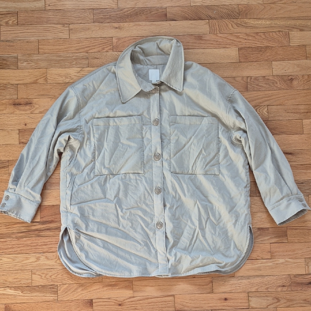 H&M Beige Lightweight Shirt Jacket